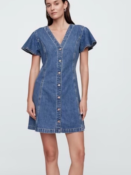 GAP Dresses & Skirts - Gap Denim Flutter Sleeve Mini Dress - Medium